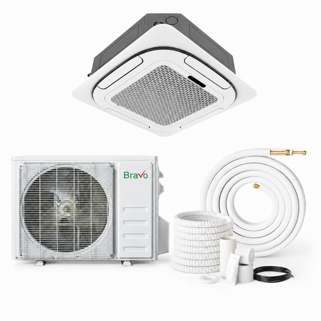 Bravo | Bravo 18,000 BTU Pisa Series Up to 22.0 SEER2 Single Zone Ceiling Cassette Mini Split Heat Pump System w/ 16ft Installation Kit - R32 | 230V (Copy) (Copy) | 
  :root {
    --hvx-golden: #0EA5A6;
    --hvx-slate: #0F172A;
    --hvx-ivory: #F8FAFC;
    --hvx-
