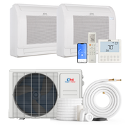 Cooper&Hunter 2-Zone Mini Split AC & Heat Pump -- 36000 (3.0 Ton), Mini Floor Console Units (9K+12K BTU), Inverter Technology, 230V, Heating & Cooling - R454B - South Mini Splits
