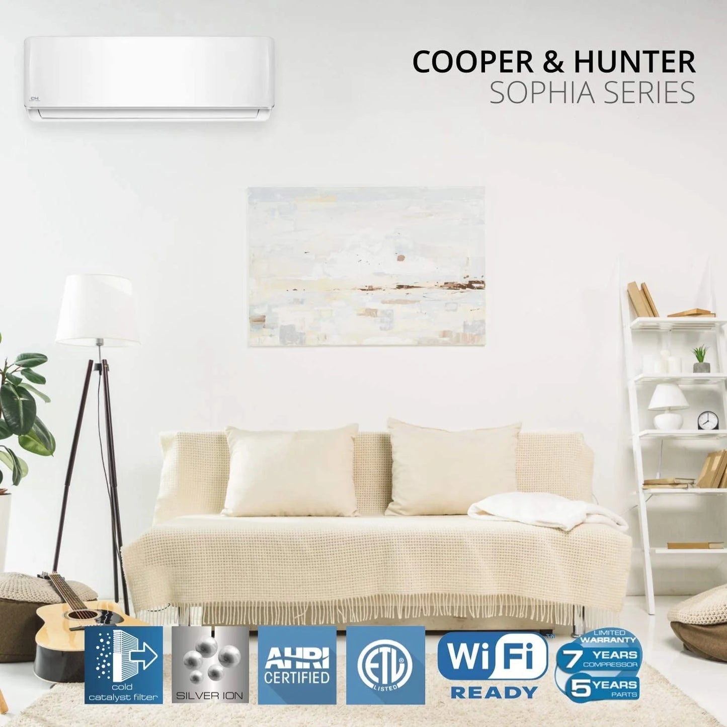 36,000 BTU 2 Zone 9k+30k Wall Mounts with 25ft Installation Kits, 22.5 SEER 3 TON Dual Zone Ductless Multi Mini Split Air Conditioners Wi-Fi Adapter Included