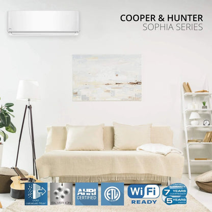 36,000 BTU 2 Zone 9k+30k Wall Mounts with 25ft Installation Kits, 22.5 SEER 3 TON Dual Zone Ductless Multi Mini Split Air Conditioners Wi-Fi Adapter Included