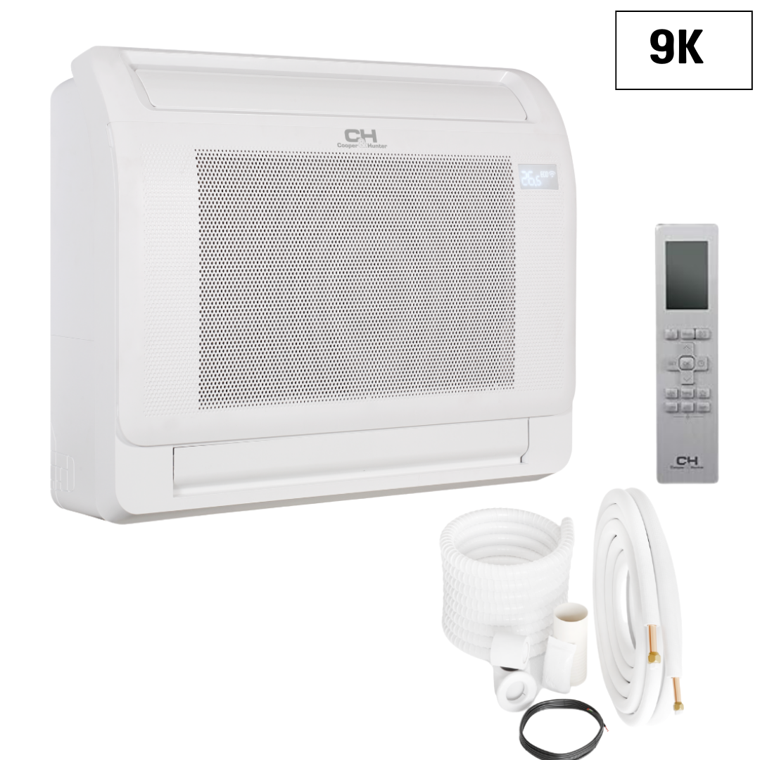 Cooper&Hunter Multi-Zone R454B, 9,000 BTU 230V Indoor Mini Floor Console Air Conditioning Unit for Heat Pump, Ductless Mini Split Inverter System Up To 27.2 SEER2 with Optional Installation Kit CH-RSH09MMC - South Mini Splits