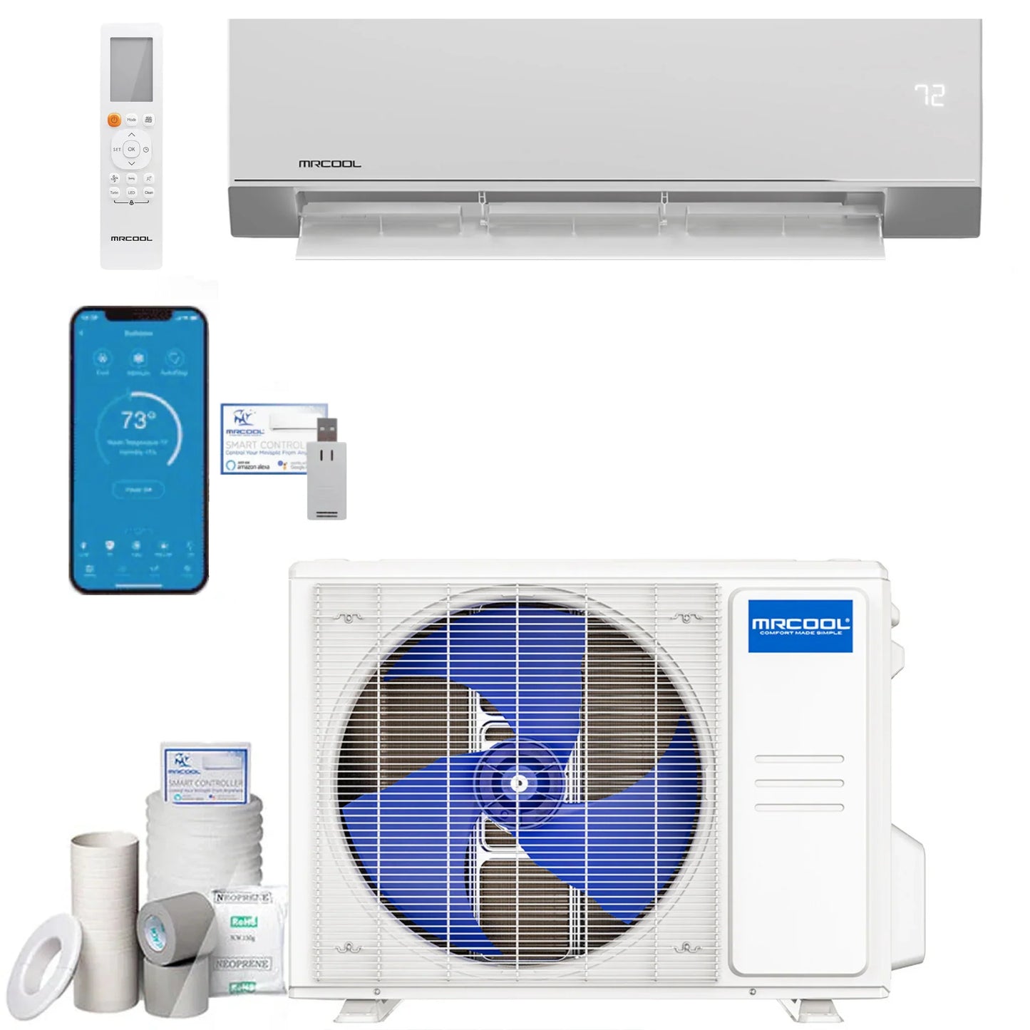 MRCOOL 4th Generation Olympus 18K BTU Ductless Mini Split Complete System 230V (HVAC Technician Required), O-ES-18-HP-230C-O1