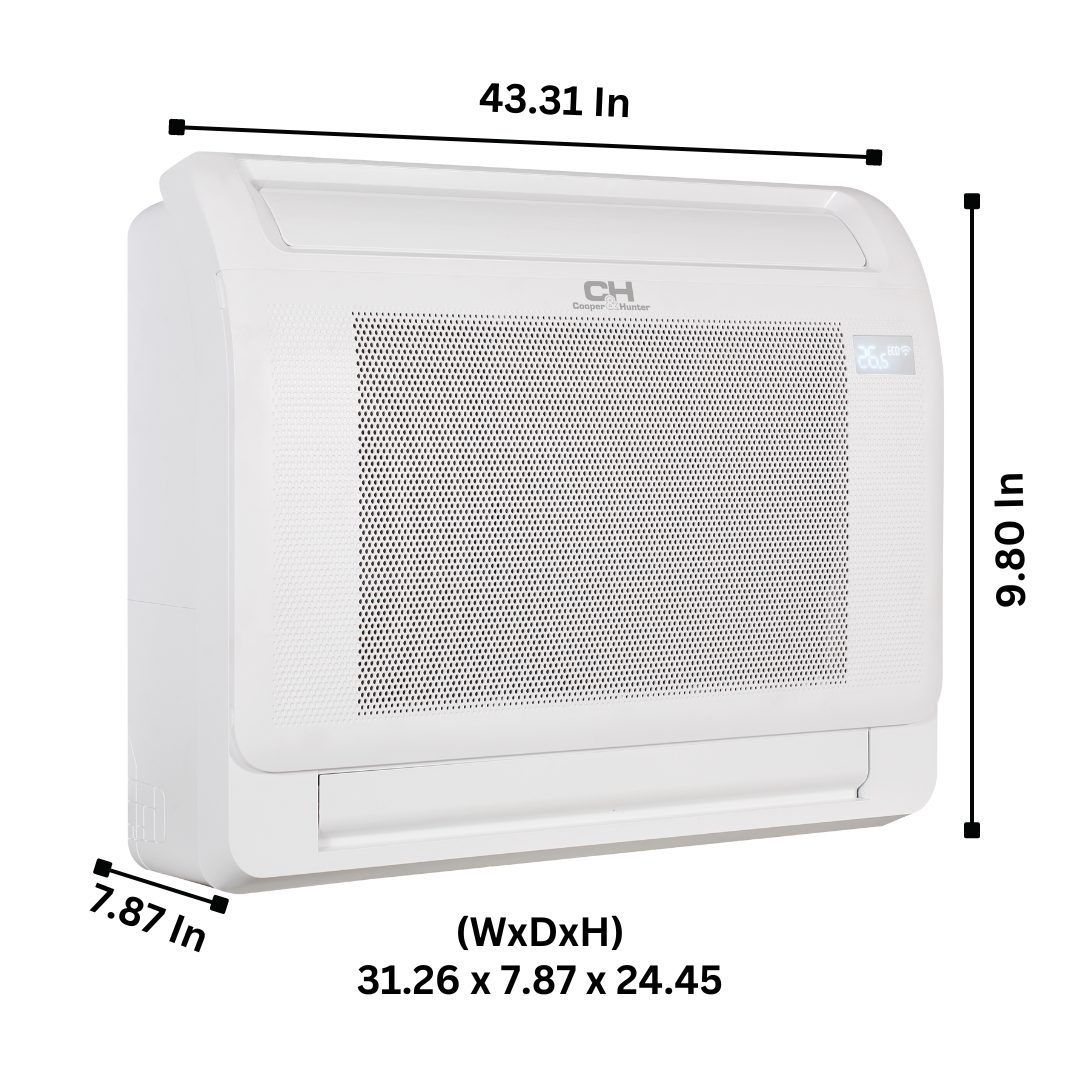 Cooper&Hunter Multi-Zone R410A, 12,000 BTU 230V Indoor Mini Floor Console Air Conditioning Unit for Heat Pump, Ductless Mini Split Inverter System Up To 25 SEER2 with Optional Installation Kit CH-12MMC-230VI