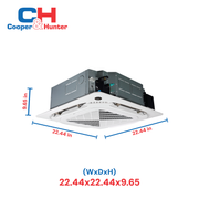 Cooper&Hunter Four Way Ceiling Cassette Hyper, R454B, 18,000 BTU 230V 20.5 SEER High Capacity Ductless Mini Split Air Conditioner, Heat Pump 1.5 TON + Installation Kit Option. CH-RH18MCT-230VI + CH-RHP18-230V0 - South Mini Splits