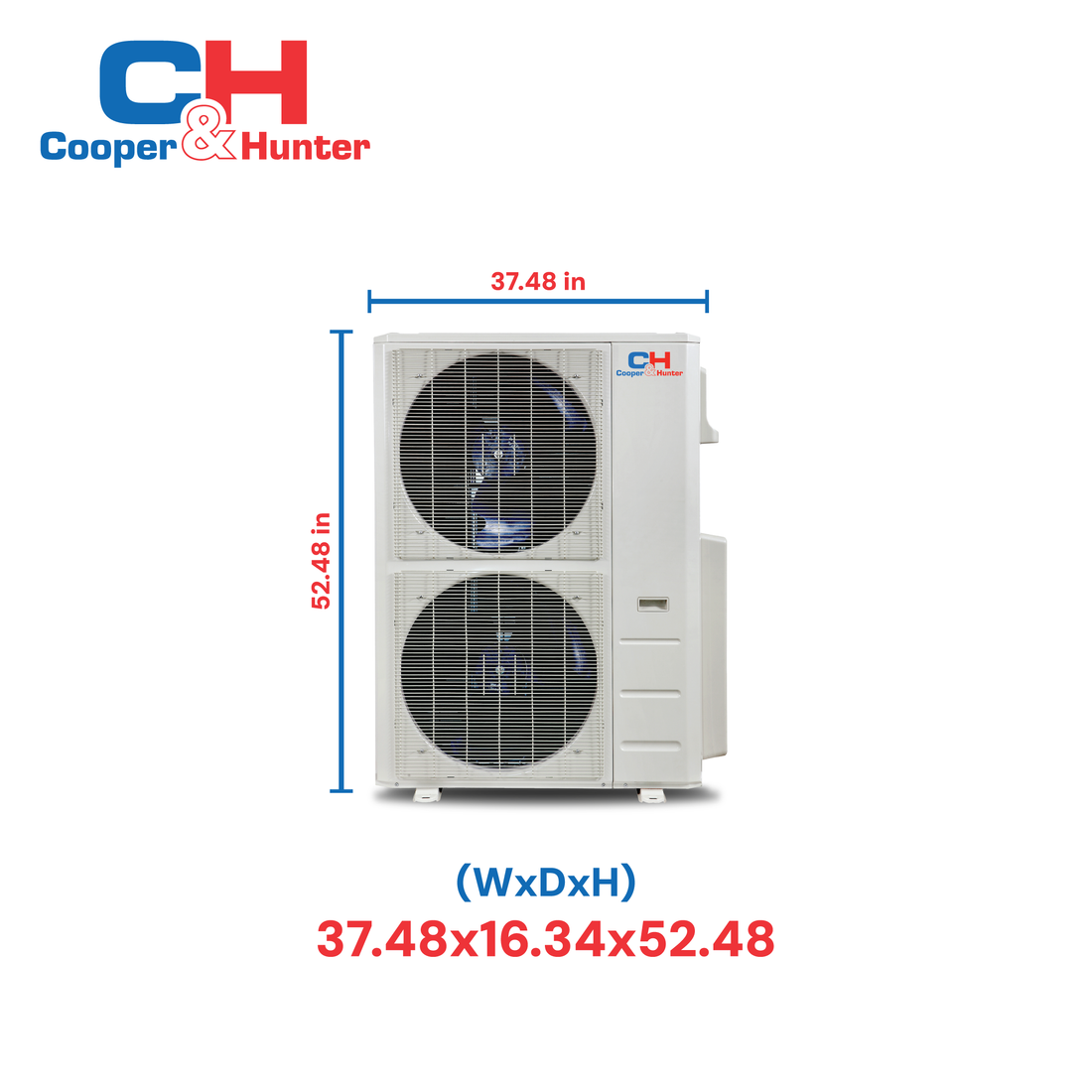Cooper&Hunter Four-way Ceiling Cassette, Hyper,  R454B, 48,000 BTU 230V Light Commercial Ductless Mini Split Air Conditioner Heat Pump 18 SEER 4 TON + Installation Kit Option.CH-RH48LCCT + CH-RHP48LCU-230VO - South Mini Splits