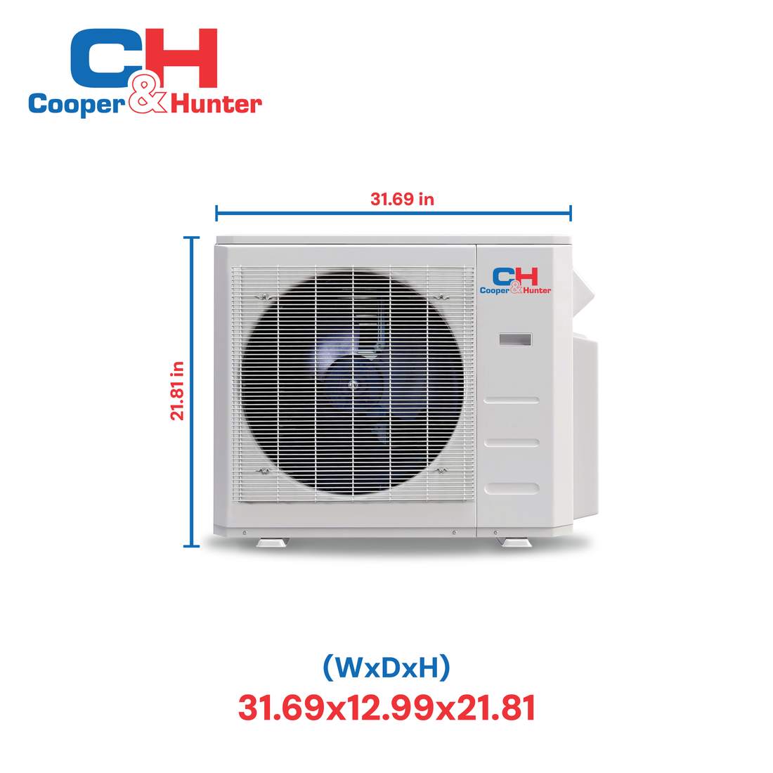 Cooper & Hunter Single-Zone 12,000 BTU 230V, 1 Ton, R454B, 21.1 SEER , Four way Ceiling Cassette Ductless Mini Split Air Conditioner Heat Pump 1 TON, Installation Kit Option. CH-RH12MCT + CH-RES12-230VO - South Mini Splits