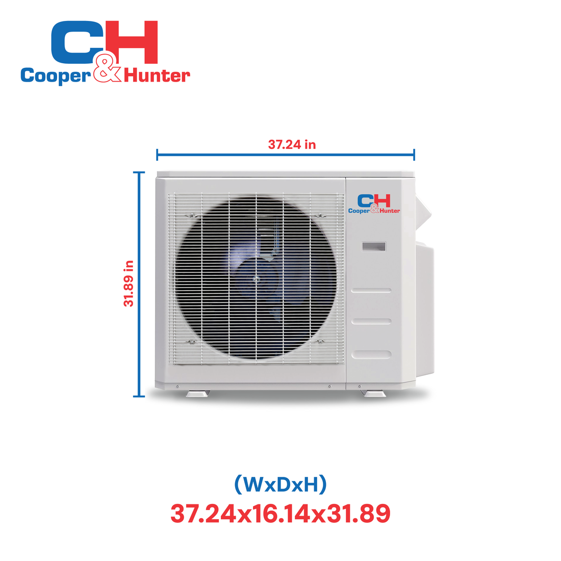 Cooper&Hunter Single Zone, Four-Way Ceiling Cassette R454B, 24,000 BTU 230V 22 SEER Ceiling Cassette Ductless Mini Split Air Conditioner, Heat Pump 2 TON + Installation Kit Option. CH-RH24MCT + CH-RES24-230VO - South Mini Splits