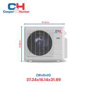 Cooper&Hunter Single Zone, Four-Way Ceiling Cassette R454B, 24,000 BTU 230V 22 SEER Ceiling Cassette Ductless Mini Split Air Conditioner, Heat Pump 2 TON + Installation Kit Option. CH-RH24MCT + CH-RES24-230VO - South Mini Splits