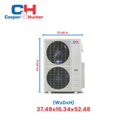 Cooper&Hunter Four-way Ceiling Cassette  R454B, 48,000 BTU 230V Light Commercial Ductless Mini Split Air Conditioner Heat Pump 19 SEER 4 TON + Installation Kit Option. CH-RH48LCCT +  CH-R48LCU-230VO - South Mini Splits