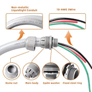Armbridge 6' x 1/2" 10 AWG Non-Metallic Liquid-Tight Electrical Whip - AB-6FT1/2EW
