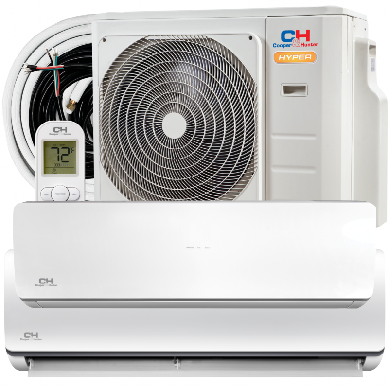 19,000 BTU 2 Zone 9k+9k with Installation Kits, Hyper Heat 21.5 SEER 1.5 TON Dual Zone Ductless Multi Mini Split Air Conditioners