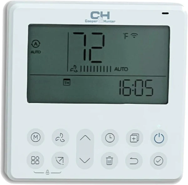 Cooper&Hunter Wired Wall Thermostat Controller with Integrated Smart Kit for Ceiling Cassettes, Universal Floor-Ceiling, Slim Ducts, and Multi-Position Air Handlers - South Mini Splits