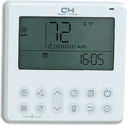 Cooper&Hunter Wired Wall Thermostat Controller with Integrated Smart Kit for Ceiling Cassettes, Universal Floor-Ceiling, and Multi-Position Air Handlers