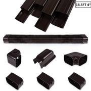 16.5FT Brown PVC Decorative Line Set Cover Kit for Ductless Mini Split Air Conditioners, Heat Pumps, and Inverters systems. - South Mini Splits