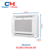 Cooper & Hunter Mini Floor Console 12,000 , R454B, BTU 230V Hyper Air Conditioning Unit for Heat Pump, Ductless Mini Split Inverter System Up To 25 SEER2 with Optional Installation Kit. CH-RSH12MMC + CH-RHP12-230V0 - South Mini Splits