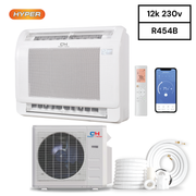 Cooper & Hunter Mini Floor Console 12,000 , R454B, BTU 230V Hyper Air Conditioning Unit for Heat Pump, Ductless Mini Split Inverter System Up To 25 SEER2 with Optional Installation Kit. CH-RSH12MMC + CH-RHP12-230V0 - South Mini Splits