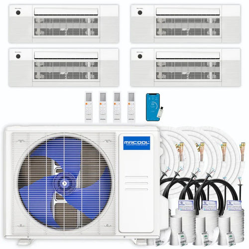 MRCOOL DIY 5th Gen Multi-Zone 4-Zone Mini Split AC & Heat Pump -- 36000 (3.0 Ton), One Way Ceiling Cassette Units (6K+12K+12K+12K BTU), Inverter Technology, 230V, Heating & Cooling - R454B
