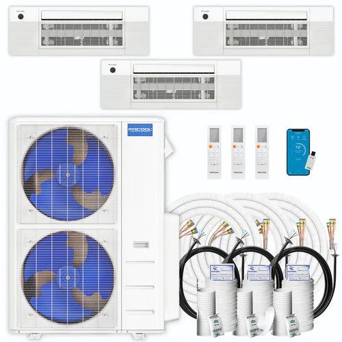 MRCOOL DIY 5th Gen Multi-Zone 3-Zone Mini Split AC & Heat Pump -- 55000 (4.6 Ton), One Way Ceiling Cassette Units (6K+12K+12K BTU), Inverter Technology, 230V, Heating & Cooling - R454B