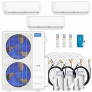 MRCOOL DIY 5th Gen Multi-Zone 3-Zone Mini Split AC & Heat Pump -- 48000 (4.0 Ton), Wall Mount Units (12K+12K+18K BTU), Inverter Technology, 230V, Heating & Cooling - R454B - South Mini Splits