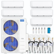 MRCOOL DIY 5th Gen Multi-Zone 5-Zone Mini Split AC & Heat Pump -- 55000 (4.6 Ton), Wall Mount Units (6K+6K+9K+9K+24K BTU), Inverter Technology, 230V, Heating & Cooling - R454B