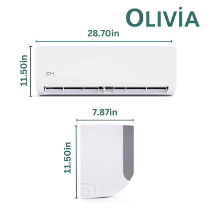 Cooper & Hunter Olivia Series, 0.5 Ton Single Zone Air Conditioner and Heat Pump, 6,000 BTU/h Ductless Mini Split Wall Mount, 23 SEER Inverter System, 115V/60HZ, Single Head, with Wi-Fi and Optional Installation Kit - South Mini Splits