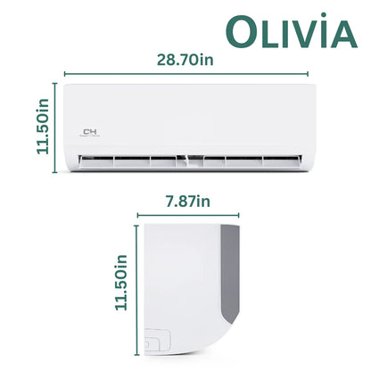 2 Zone Cooper & Hunter Olivia Series, 1.5 Ton Air Conditioner, Ductless Mini Split with 6k+6k BTU Wall Mounts, R410A, 22.9 SEER 18K BTU Inverter Heat Pump, 230V, Dual Head (2 Heads), Includes Choose your Installation Kits + WIFI Adapter