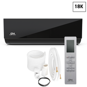 Cooper&Hunter R410A, Multi-Zone 18,000 BTU 230V Olivia Midnight Series Black Indoor Wall-Mount Air Conditioning Unit for Heat Pump, Mini Split Inverter System Up to 26.4 SEER2 with Wi-Fi, Optional Installation Kit - CH-B18MOLVWM-230VI - South Mini Splits