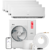 4 Zone OLMO Sierra Multi-Zone 36,000 BTU Quad Zone 9K + 12K + 12K + 12K BTU Wall Mount Ductless Mini Split A/C and Heater with Optional 16ft, 25ft or 50ft Installation Kits - South Mini Splits