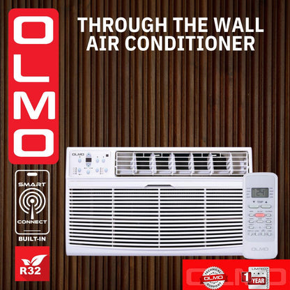 OLMO Through The Wall Air Conditioner 12K BTU 230v/60hz with Remote Control and Smart Connect, Sleeve and Heat Strip and Optional Sleeve - South Mini Splits