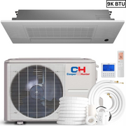 Cooper & Hunter 9,000 BTU 0.75 TON, One Way Ceiling Cassette,Air Conditioning Unit for Heat Pump, Mini Split Inverter, R410A, 24 SEER, 208/230V + Installation Kit Option. СH-09MCT1W-W, CH-ES09-230VO - South Mini Splits
