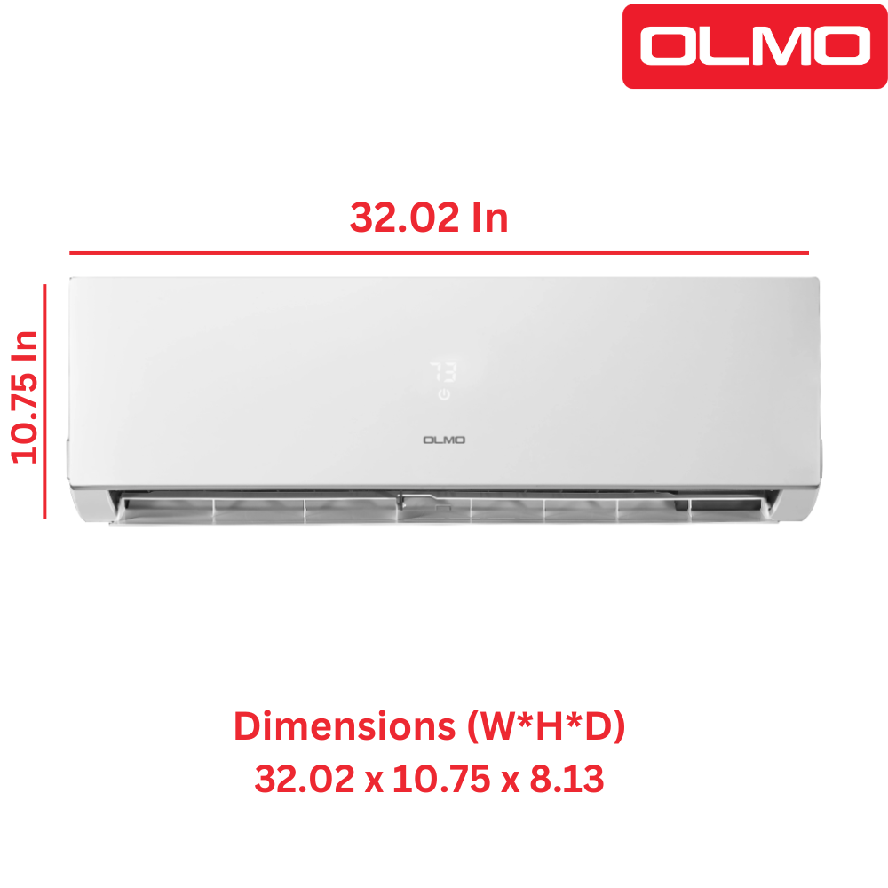 3 Zone (3 Heads) OLMO Sierra Multi-Zone 42,000 BTU, 3.5 TON, R410A, Tri Zone 9K + 9K + 12K BTU Wall Mount Ductless Mini Split Air Conditioner and Heater, Inverter with Heat Pump, 230V, Optional 16ft, 25ft or 50ft Installation Kits