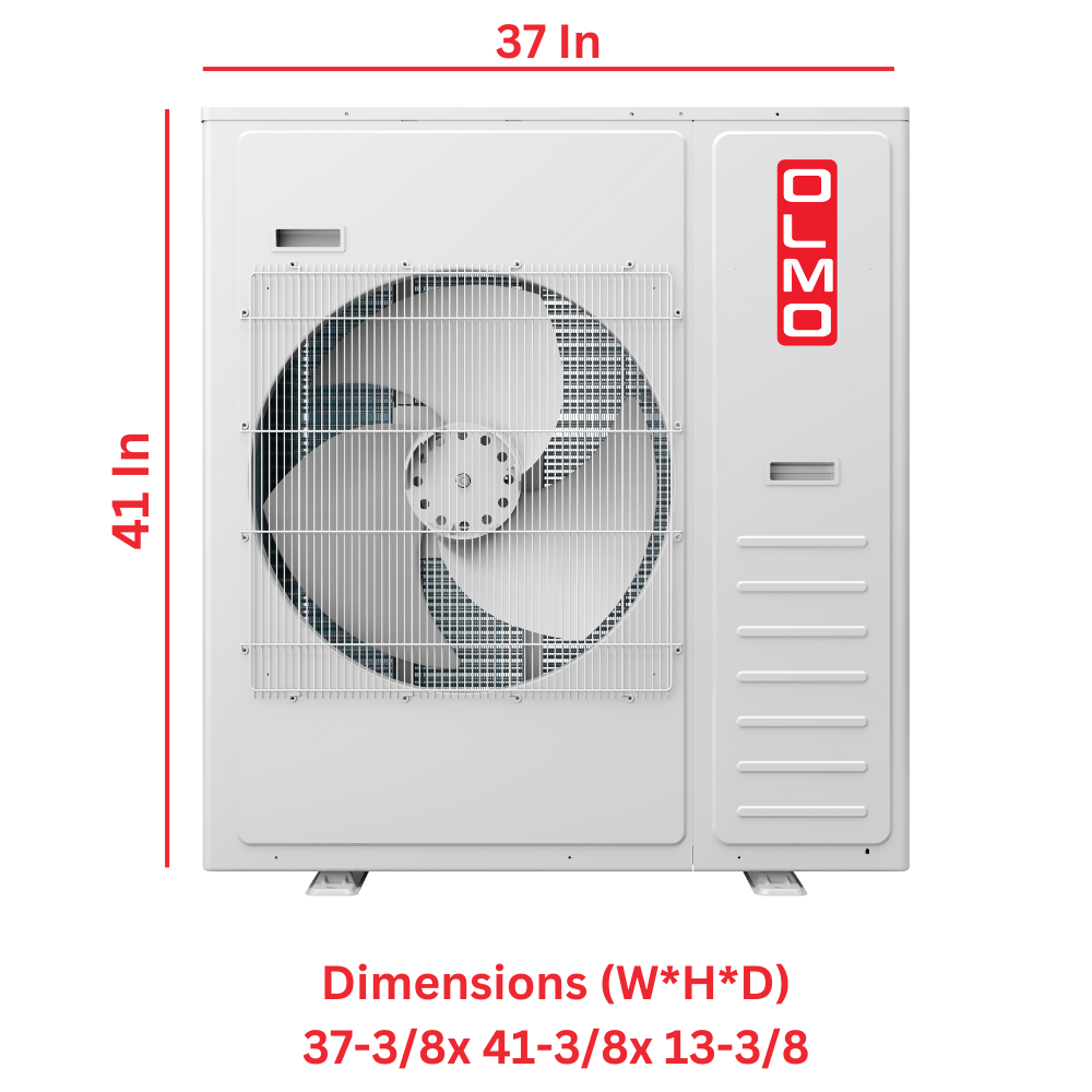 3 Zone (3 Heads) OLMO Sierra Multi-Zone 42,000 BTU, 3.5 TON, R410A, Tri Zone 9K + 9K + 12K BTU Wall Mount Ductless Mini Split Air Conditioner and Heater, Inverter with Heat Pump, 230V, Optional 16ft, 25ft or 50ft Installation Kits