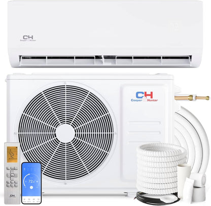 Cooper & Hunter Olivia Series, 0.5 Ton Single Zone Air Conditioner and Heat Pump, 6,000 BTU/h Ductless Mini Split Wall Mount, 23 SEER Inverter System, 115V/60HZ, Single Head, with Wi-Fi and Optional Installation Kit - South Mini Splits