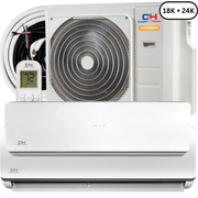 48,000 BTU 2 Zone 18k+24k with 25FT Installation Kits, Hyper Heat Series 21.5 SEER 3 TON Dual Zone Ductless Multi Mini Split Air Conditioners Wi-Fi Adapter Included - South Mini Splits