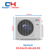 Cooper&Hunter, One-Way Ceiling Cassette 18,000 BTU 230V 1.5 TON HYPER, Air Conditioning Unit for Heat Pump, Mini Split Inverter System, 20.6 SEER, Wi-Fi Enabled Thermostat, Optional Installation Kit, CH-RSH18MCT1W + CH-RHP18-230V0 - South Mini Splits