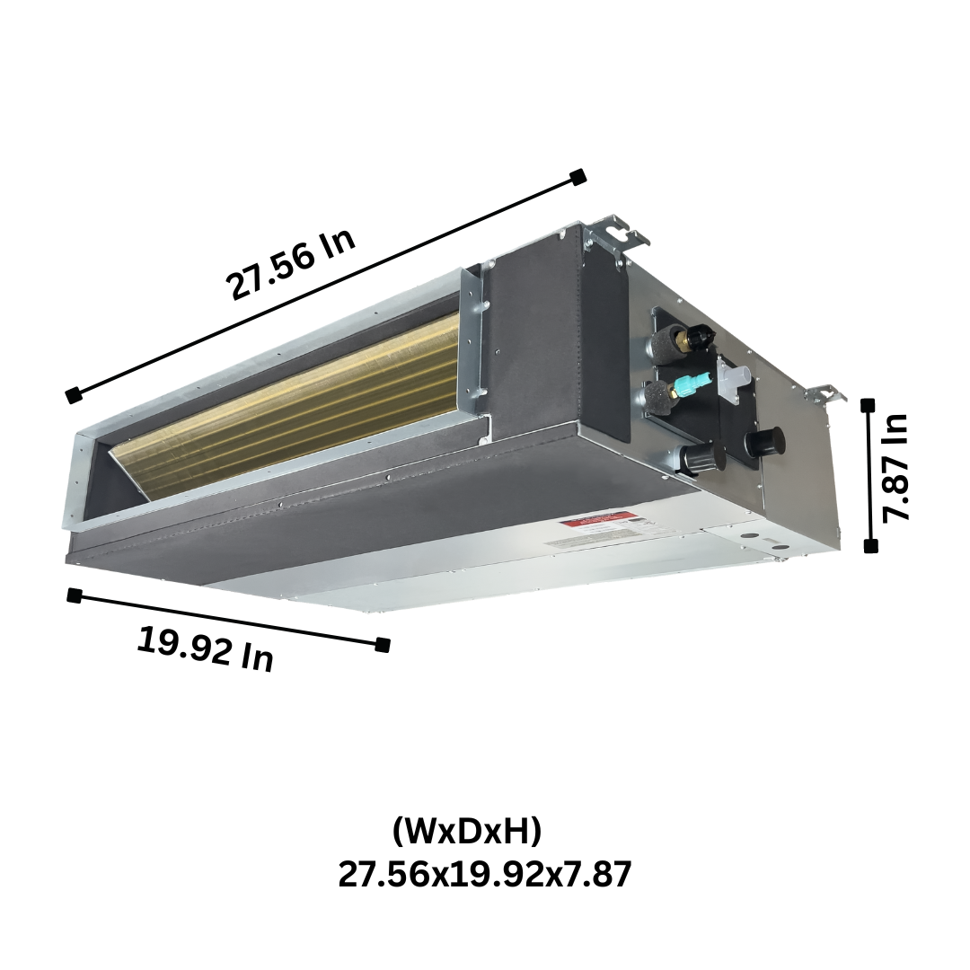 Cooper&Hunter Multi-Zone R410A, 12,000 BTU 230V Slim Duct, Concealed Duct Air Indoor Conditioning Unit for Heat Pump, Mini Split Inverter System Up To 20.5 SEER2 With choice of Optional Installation Kit CH-M12DTUI