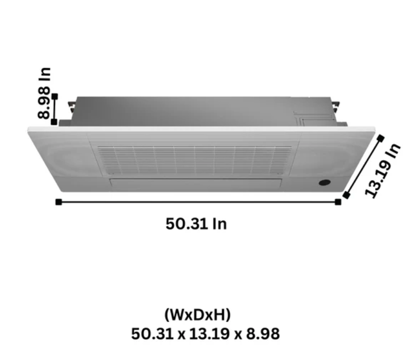 Cooper & Hunter 9,000 BTU 0.75 TON, One Way Ceiling Cassette,Air Conditioning Unit for Heat Pump, Mini Split Inverter, R410A, 24 SEER, 208/230V + Installation Kit Option. СH-09MCT1W-W, CH-ES09-230VO - South Mini Splits