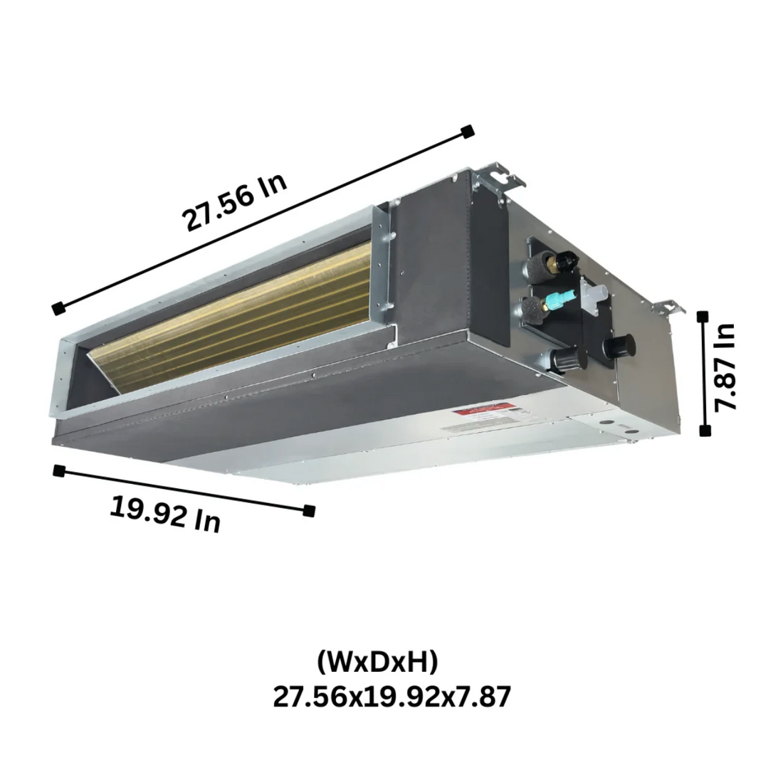 Cooper & Hunter  Slim Duct 12,000 BTU 230V 21.5 SEER Concealed Duct Air Conditioning Unit for Heat Pump 1 TON, R410A, + Installation Kit Option CH-M12DTUI + CH-ES12-230VO - South Mini Splits