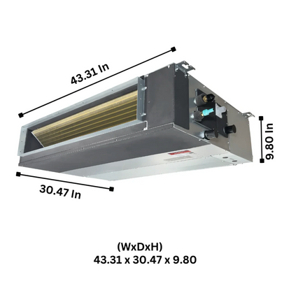 Cooper & Hunter Slim Duct 24,000 BTU 230V, R410A, 20.5 SEER, Concealed Duct Mini Split Air Conditioner Heat Pump 2 TON, Wi-Fi Thermostat Included  + Installation Kit Option. CH-24MDT-W-1 + CH-ES24-230VO