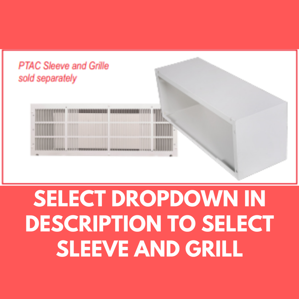 OLMO 9,000 BTU Smart PTAC Packaged Terminal Air Conditioner with Heat Strip 230V, Through The Wall System With Optional Sleeve and Grill  - PTHP Heating And Cooling With Electric Cord and Remote Control OS-MBW-09HS - South Mini Splits