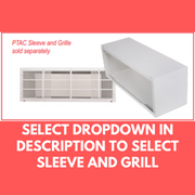 OLMO 9,000 BTU Smart PTAC Packaged Terminal Air Conditioner with Heat Strip 230V, Through The Wall System With Optional Sleeve and Grill  - PTHP Heating And Cooling With Electric Cord and Remote Control OS-MBW-09HS - South Mini Splits