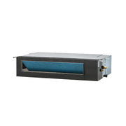 Air conditioning unit with blue interior on a white background