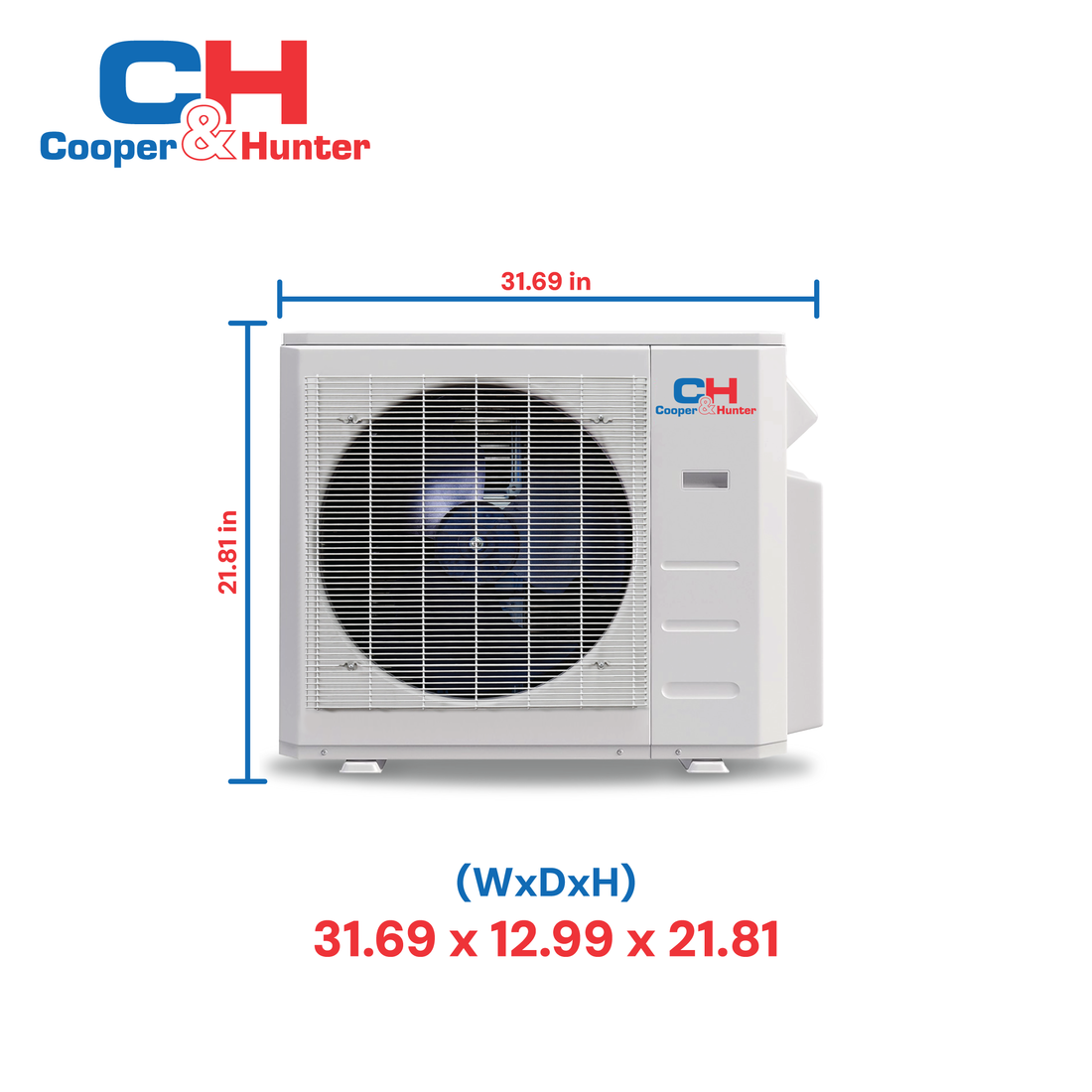 Cooper & Hunter Slim Duct Hyper 12,000 BTU 230V R454B Concealed Duct Air Conditioning Unit for Heat Pump Mini Split Inverter System 21.4 SEER2 1 TON With Wi-Fi Enabled Thermostat & Optional Installation Kit CH-RS12MDT-MS + CH-RHP12-230V0 - South Mini Splits