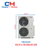 Cooper & Hunter Slim Duct Hyper 48,000 BTU 230V R454B Concealed Duct Air Conditioning Unit for Heat Pump Mini Split Inverter System 17.4 SEER2 4 TON With Wi-Fi Enabled Thermostat & Optional Installation Kit CH-RS48LCDT-HS + CH-NHPR48LCU-230VO - South Mini Splits