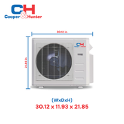 Cooper & Hunter  Slim Duct 12,000 BTU 230V 19 SEER Concealed Duct Air Conditioning Unit for Heat Pump 1 TON, R454B, + Installation Kit Option CH-RS12MDT-MS +CH-RES12-230VO - South Mini Splits