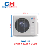 Cooper & Hunter Slim Duct 24,000 BTU 230V, R454B, 19 SEER, Concealed Duct Mini Split Air Conditioner Heat Pump 2 TON, Wi-Fi Thermostat Included  + Installation Kit Option. CH-RS24MDT-HS + CH-RES24-230VO - South Mini Splits