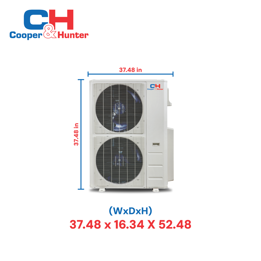 Cooper & Hunter Slim Duct 60,000 BTU 230V, R454B Concealed Duct Air Conditioning Unit for Heat Pump, Mini Split Inverter System, 17 SEER2, 5 TON, With Wi-Fi Enabled Thermostat and Optional Installation Kit, CH-RS60LCDT-HS + CH-R60LCU-230VO - South Mini Splits