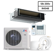 Cooper & Hunter  Slim Duct 12,000 BTU 230V 19 SEER Concealed Duct Air Conditioning Unit for Heat Pump 1 TON, R454B, + Installation Kit Option CH-RS12MDT-MS +CH-RES12-230VO - South Mini Splits