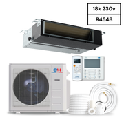 Cooper & Hunter Slim Duct 18,000 BTU 230V, R454B, 20.0 SEER 1.5 TON, Concealed Duct Mini Split Air Conditioner Heat Pump, + Installation Kit Option. CH-RS18MDT-MS + CH-RES18-230VO - South Mini Splits