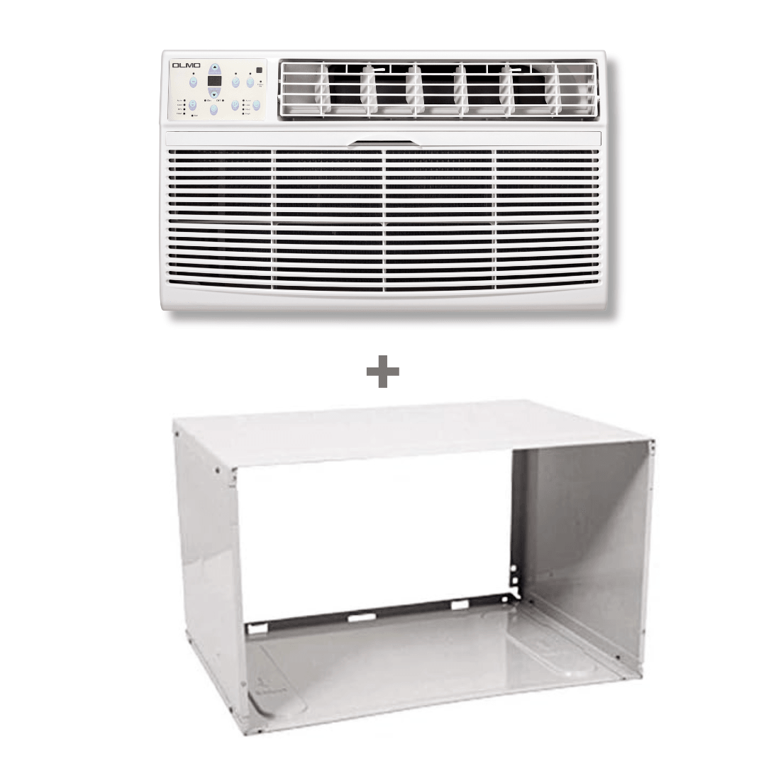 OLMO Through The Wall Air Conditioner 14K 230v/60hz with Remote Control, Smart Connect, Heat Strip and Optional Sleeve - South Mini Splits